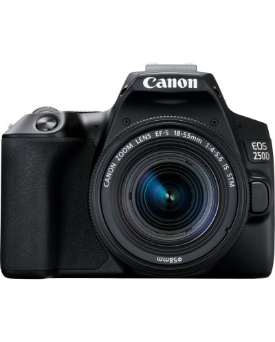 DSLR фотоапарат Canon - EOS 250D, EF-S 18-55mm ST, черен - 1