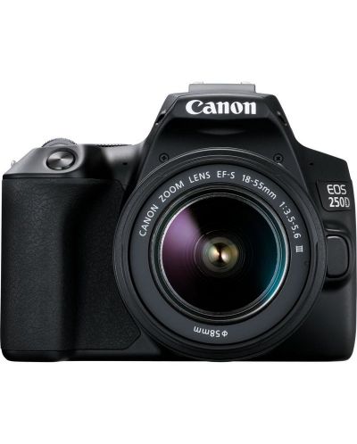 DSLR фотоапарат Canon - EOS 250D, EF-S 18-55mm, черен - 1