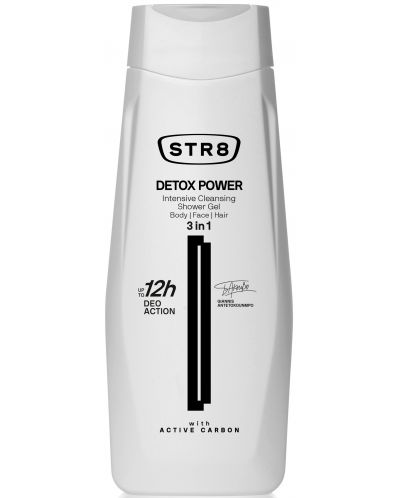 STR8 Душ гел за мъже Detox Power, 3 в 1, 400 ml - 1