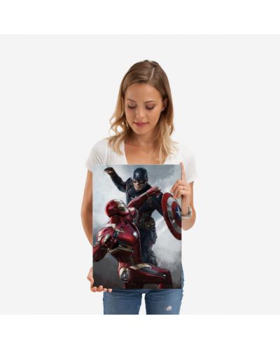 Метален постер Displate - Marvel: Civil War Divided We Fall - Duel - 2