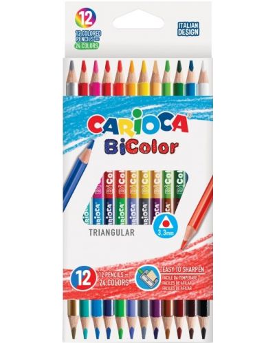 Двуцветни моливи Carioca Bi-Color - 12 броя - 1