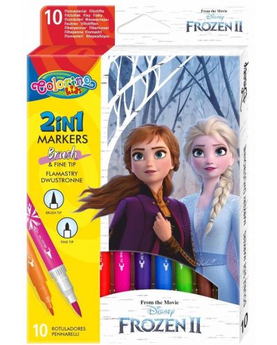 Двувърхи маркери Colorino Disney - Frozen II, 10 цвята - 1