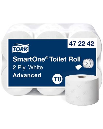 Двупластова тоалетна хартия Tork - SmartOne Advanced, T8, 6 х 1150 къса - 2