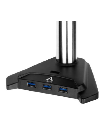Двойна стойка за монитор Arctic - Z2 3D, Stand 4x USB3.0, черна - 3