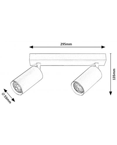 Двоен спот Rabalux - Solo 2085, GU10, 2 x MAX 25W, черен - 3
