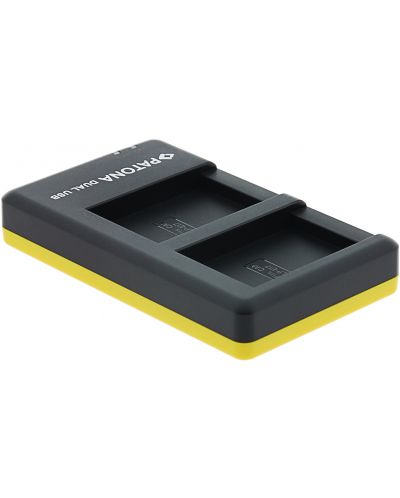 Двойно зарядно устройство Patona - за батерия Canon LP-E17, черно/жълто - 1
