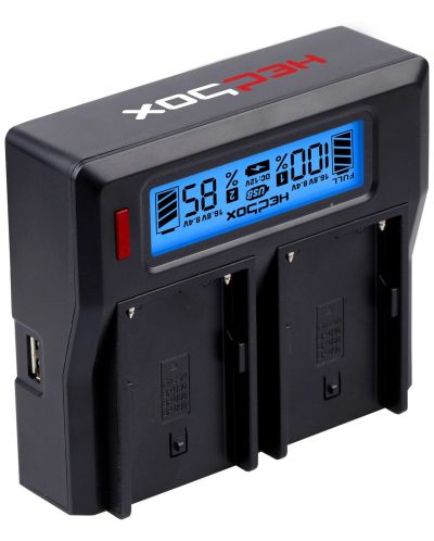 Двойно зарядно устройство Hedbox - DC50, EU Power Plug, черно - 1