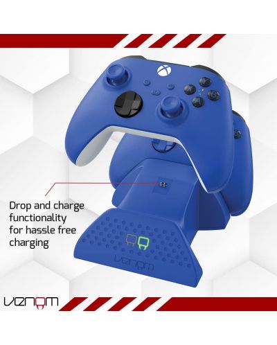 Двойна докинг зарядна станция Venom - Twin Charging Dock + 2 batteries, Blue (Xbox One/Series X/S) - 3