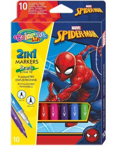 Двувърхи маркери Colorino - Marvel Spider-Man, 10 цвята - 1