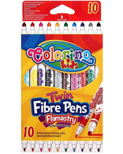 Двувърхи флумастери Colorino Kids - 10 цвята - 1