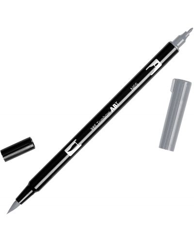 Двустранен флумастер с четка Tombow - Cool Grey 5 (N65)