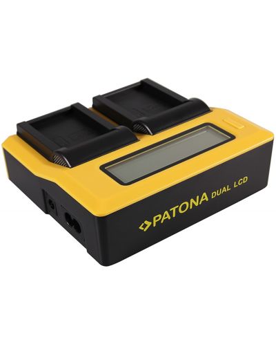 Двойно зарядно устройство Patona - за батерия Canon LP-E17, LCD, жълто - 1