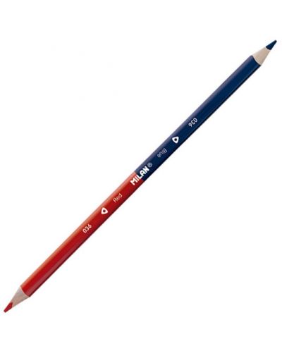 Двуцветен молив Milan - Bicolour, червен и син - 1