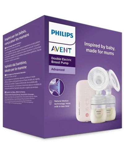 Двойна електрическа помпа Philips Avent - Natural Motion + торбички за кърма, 5 броя - 7