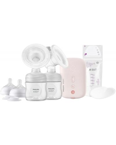 Двойна електрическа помпа Philips Avent - Natural Motion + торбички за кърма, 5 броя - 1