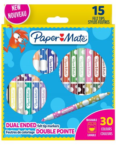 Двувърхи флумастери Paper Mate Kids Coloring - 15 броя - 1