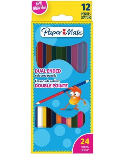 Двувърхи цветни моливи Paper Mate Kids Coloring - 12 броя - 1
