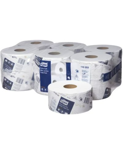 Двупластова тоалетна хартия Tork - Soft Mini Jumbo Premium, Т2, 12 x 170 m - 1
