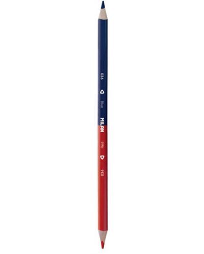 Двуцветен молив Milan - Bocolour Maxi, червен и син - 1