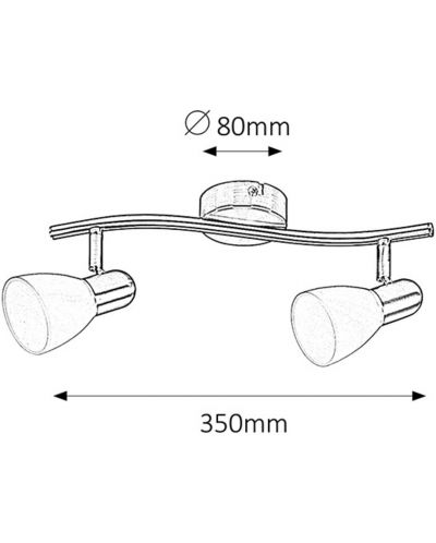 Двоен спот Rabalux - Soma 6302, IP20, E14, 2 x 40W, 230V, хром - 2