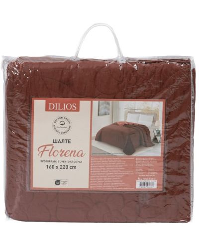 Двулицево шалте Dilios - Флорена, кафяво и праскова - 3