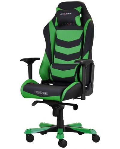 Гейминг стол DXRacer - Iron OH/IS166/NE, черен/зелен