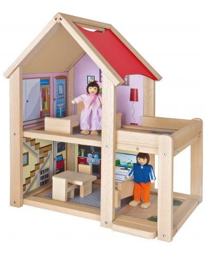 Дървена къща с кукли Eichhorn - 1