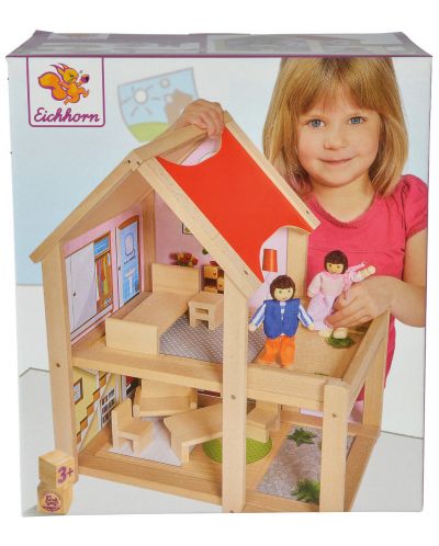 Дървена къща с кукли Eichhorn - 2
