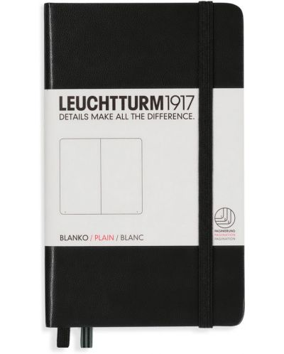 Джобен тефтер Leuchtturm1917 - A6, бели страници, Black - 1