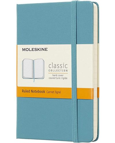 Джобен тефтер с твърди корици Moleskine Classic Ruled - Светлосин, линирани листове - 1