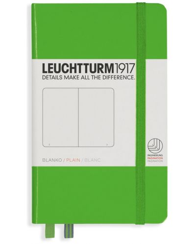 Джобен тефтер Leuchtturm1917 - A6, бели страници, Fresh Green - 1