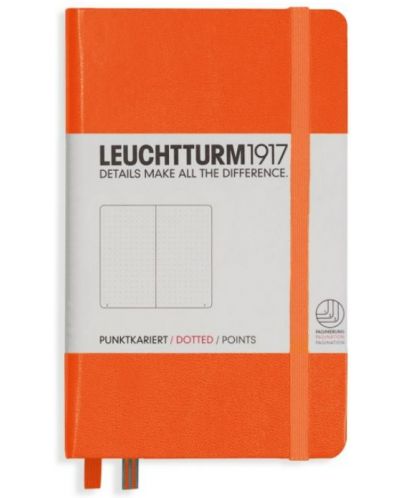 Джобен тефтер Leuchtturm1917 - A6, страници на точки, Orange - 1