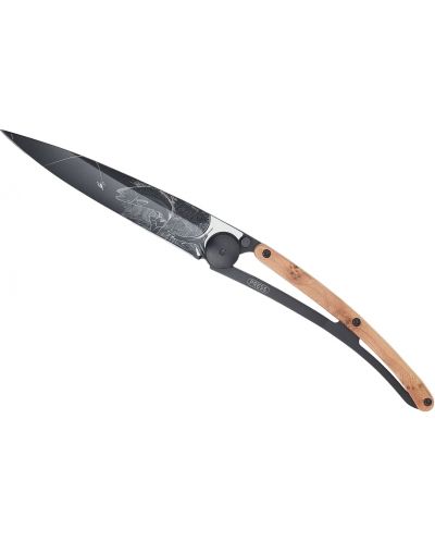 Джобен нож Deejo Juniper Wood - Trout, 37 g, черен - 2