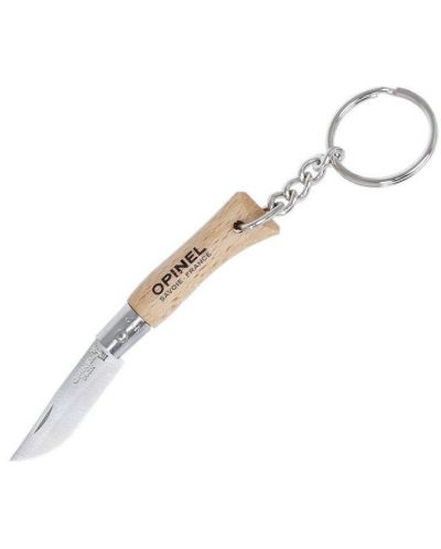 Джобен нож с ключодържател Opinel - 3.5 cm, бук - 1