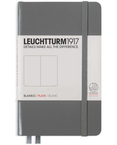 Джобен тефтер Leuchtturm1917 - A6, бели страници, Anthracite - 1