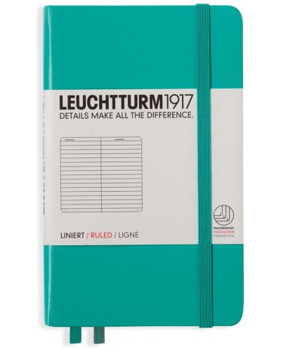 Джобен тефтер Leuchtturm1917 - A6, линиран, Emerald - 1