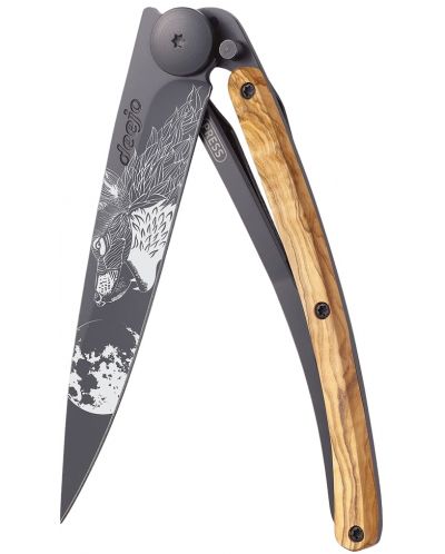 Джобен нож Deejo Olive Wood - Howling, 37 g - 1
