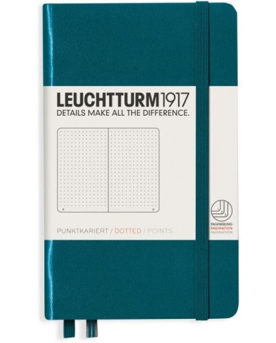 Джобен тефтер Leuchtturm1917 - A6, страници на точки, Pacific Green - 1