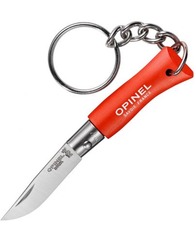 Джобен нож с ключодържател Opinel - №2, червен - 1