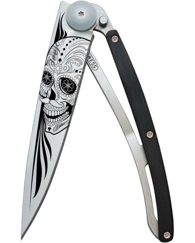 Джобен нож Deejo Ebony - Latino Skull, 37 g - 1