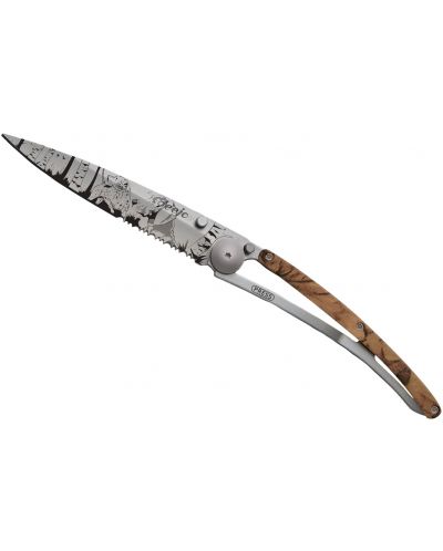 Джобен нож Deejo Brown Camo - Hunting Day, Serrated, 37 g - 2