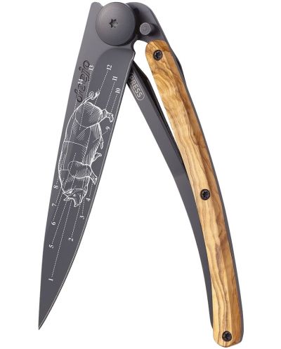 Джобен нож Deejo Olive Wood - Primes Cuts, 37 g - 1