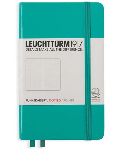 Джобен тефтер Leuchtturm1917 - A6, страници на точки, Emerald - 1