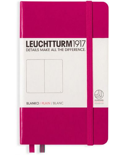 Джобен тефтер Leuchtturm1917 - A6, бели страници, Berry - 1