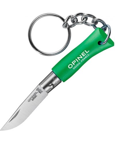 Джобен нож с ключодържател Opinel - №2, зелен - 1