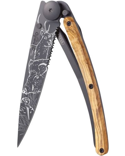 Джобен нож Deejo Olive Wood - Hunting Scene, 37 g - 1