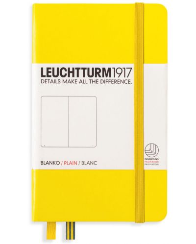 Джобен тефтер Leuchtturm1917 - A6, бели страници, Lemon - 1