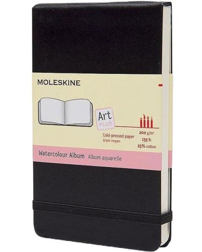 Джобен тефтер Moleskine Watercolour Album - Черен, нелинирани страници - 1