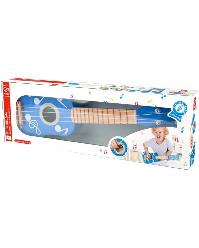 Детски музикален инструмент Hape - Укулеле, от дърво, синя - 5