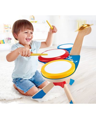 Детски музикален инструмент Hape - Барабани и чинели - 4